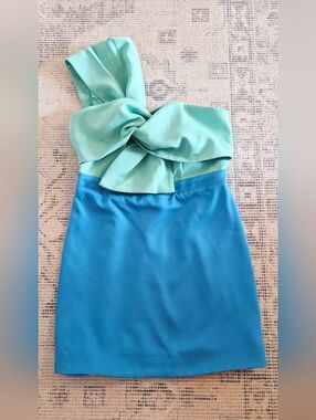 DO+BE Mint and Aqua Colorblock Dress